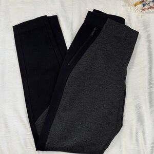 ElieTahari Sport Black and Gray Sporty Dressy Leggings